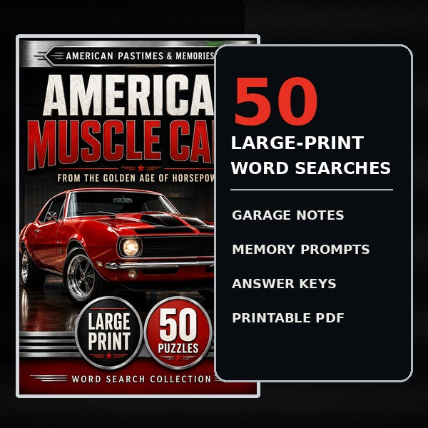 Classic American Muscle (Word Search)
