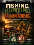 Fishing, Hunting and Camping large-print word search cover