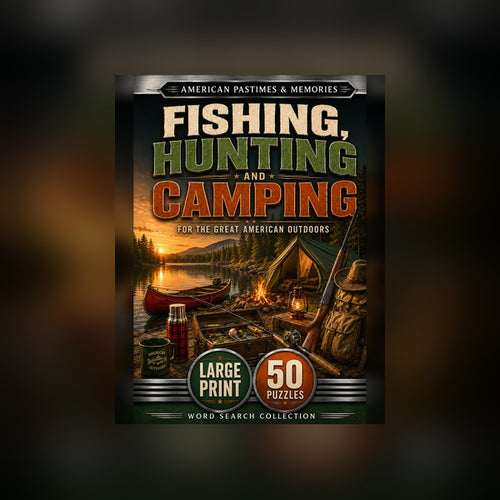 Fishing, Hunting and Camping 50 large-print word searches