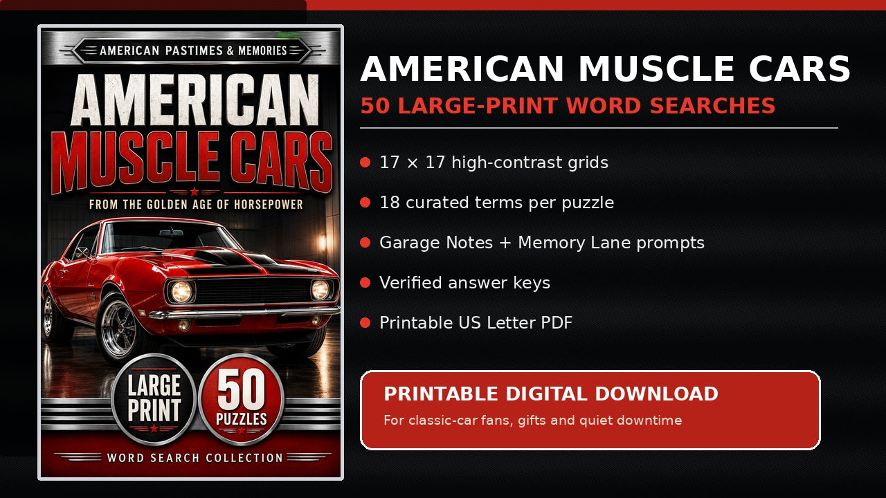 American Muscle Cars large-print word-search cover
