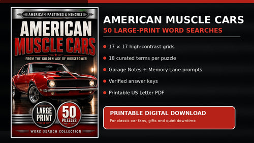 American Muscle Cars large-print word-search cover