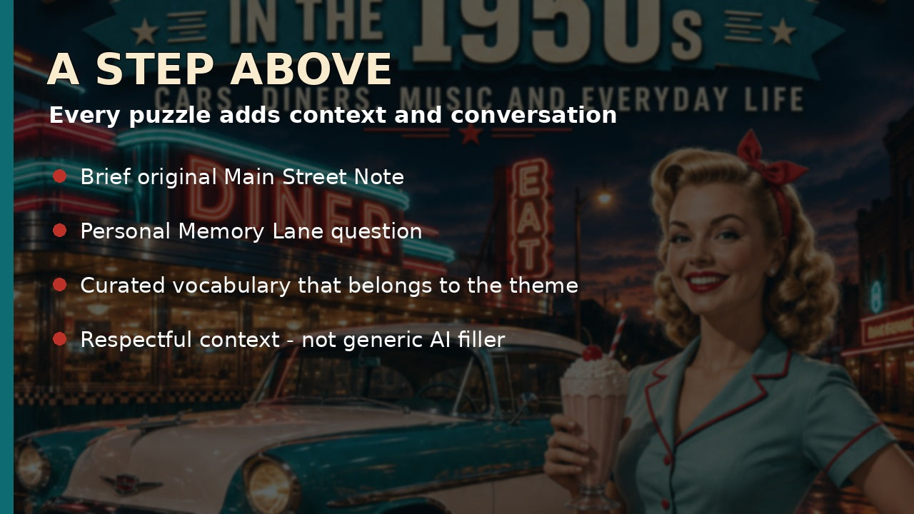 Main Street Notes and optional Memory Lane prompts