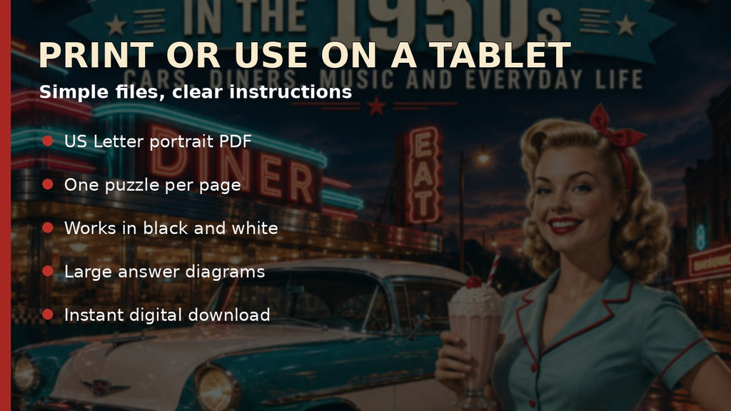 How to download, print, and use the 1950s word searches